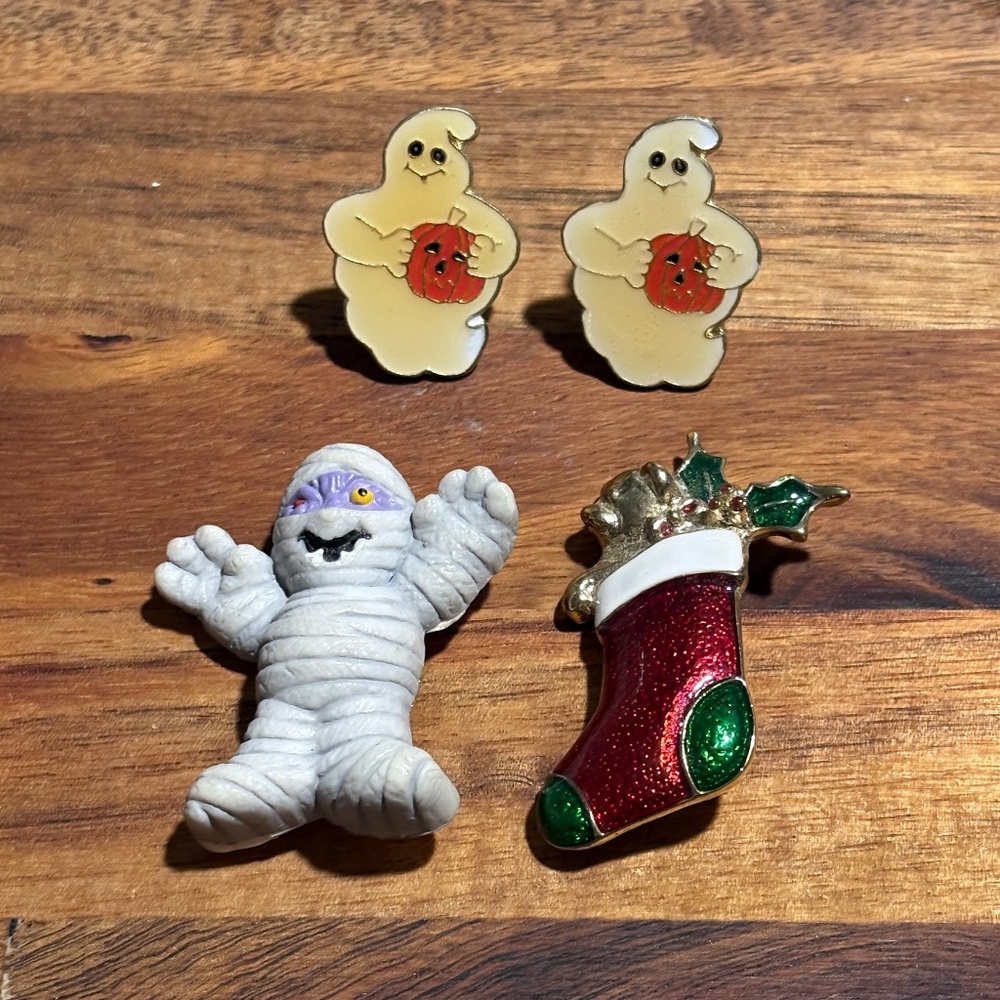 Vintage Holiday Lapel Pin Bundle